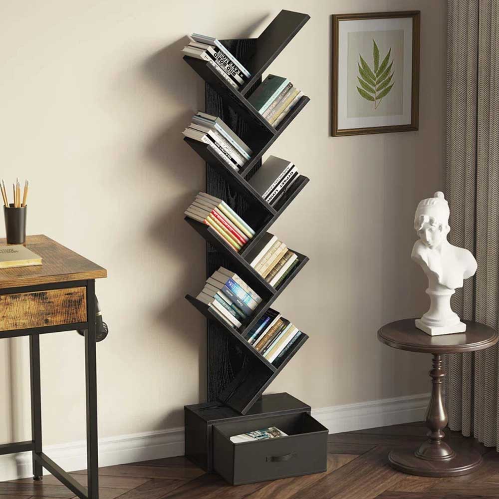 Kivona Geometric Bookcase with Bins Kivona Geometric Bookcase with Bins