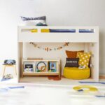 Kivona Glaze Twin Loft Bed in White with Right Ladder