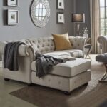 Kivona Modern Chesterfield Sofa with Tufted Scroll Arms