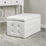 Kivona Roseleaf Faux Leather Tufted Ottoman