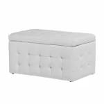 Kivona Roseleaf Faux Leather Tufted Ottoman
