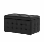 Kivona Roseleaf Faux Leather Tufted Ottoman
