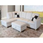 Kivona Russ L-Shape Sofa Set with Functional Ottoman