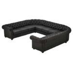 Kivona U-Shaped Scroll Arm Chesterfield Sofa