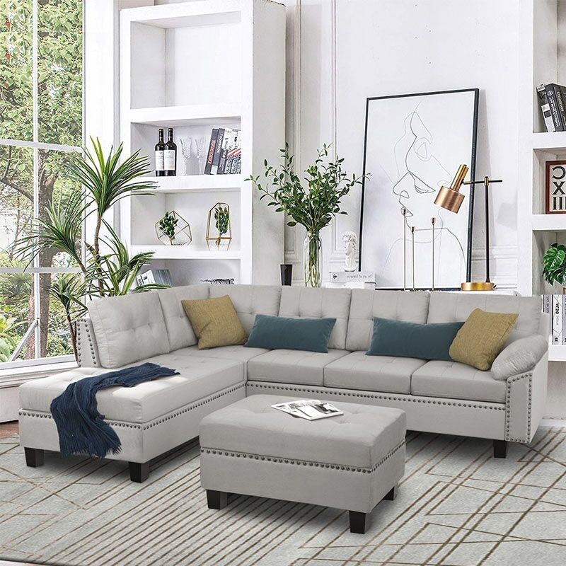 Kivona Sectional Sofa Set with Chaise and Storage Ottoman Kivona Sectional Sofa Set with Chaise and Storage Ottoman