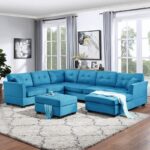 Kivona U-Shape Modular Sofa with Storage Ottoman