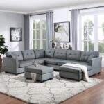 Kivona U-Shape Modular Sofa with Storage Ottoman