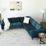 Kivona Plush Velvet Symmetrical Corner Sofa Set