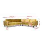 Kivona Plush Velvet Symmetrical Corner Sofa Set