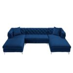 Kivona U-Shaped Sofa with Velvet Upholstery