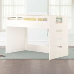 Kivona Glaze Twin Loft Bed in White with Right Ladder