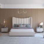 kiovna Wingback Upholstered Headboard Bed