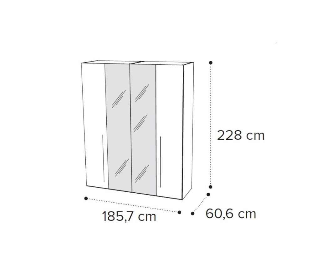 KIVONA Picasso 4-Door Wardrobe