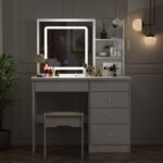 Kivona white Dressing Table with Mirror