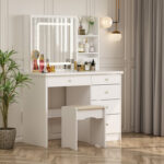 Kivona white Dressing Table with Mirror