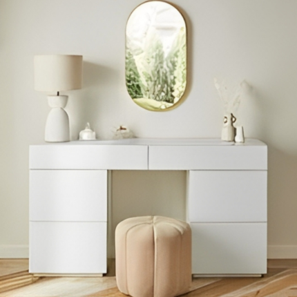 Kivona White Sloane Glass Dressing Table